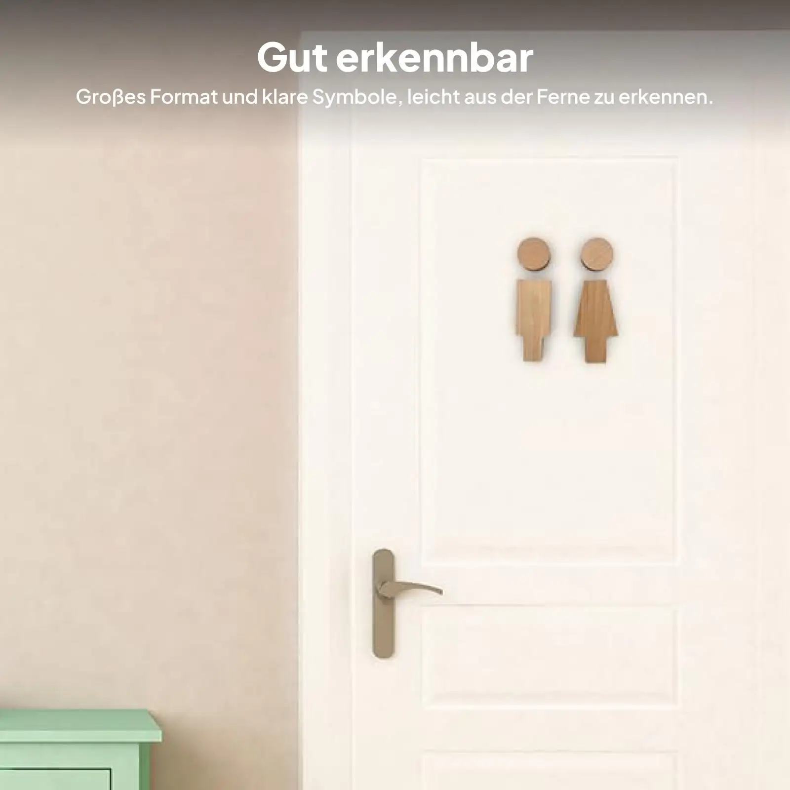 Letrero decorativo de madera para la puerta del baño - imagen 4