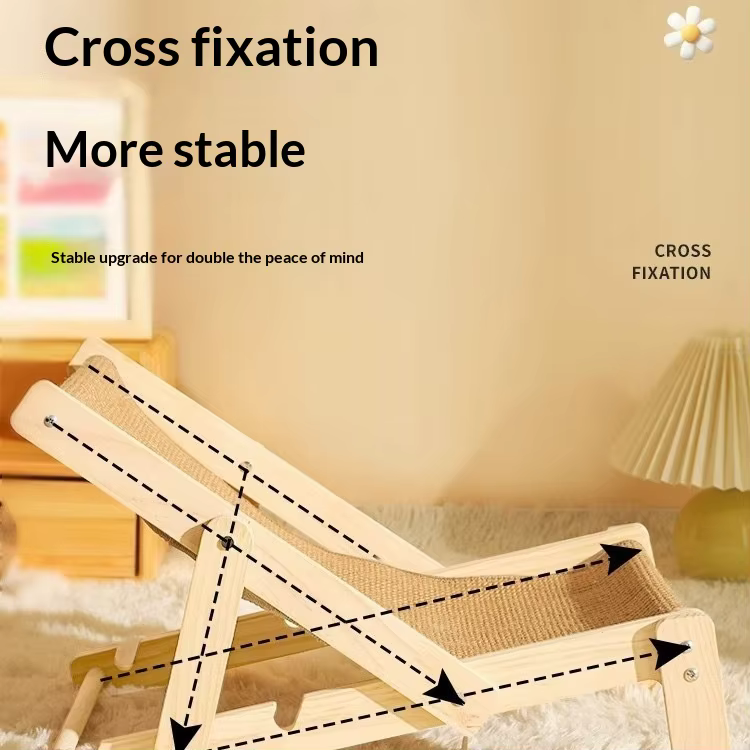 Rascador en sisal con cama para gatos y protector de sofá