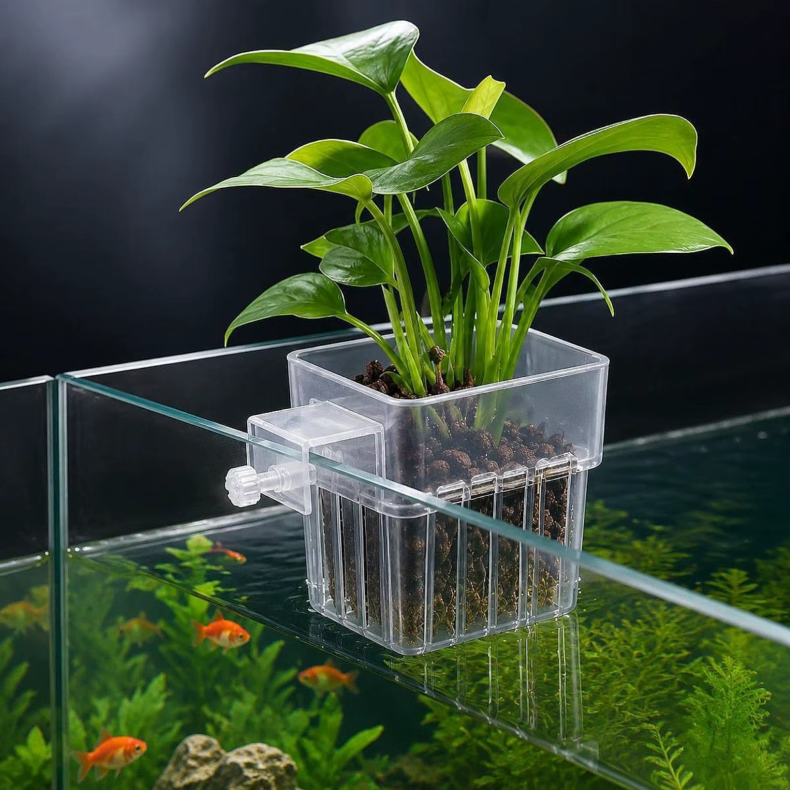 Soporte para plantas de acuario con vasos transparentes seguros - imagen 2