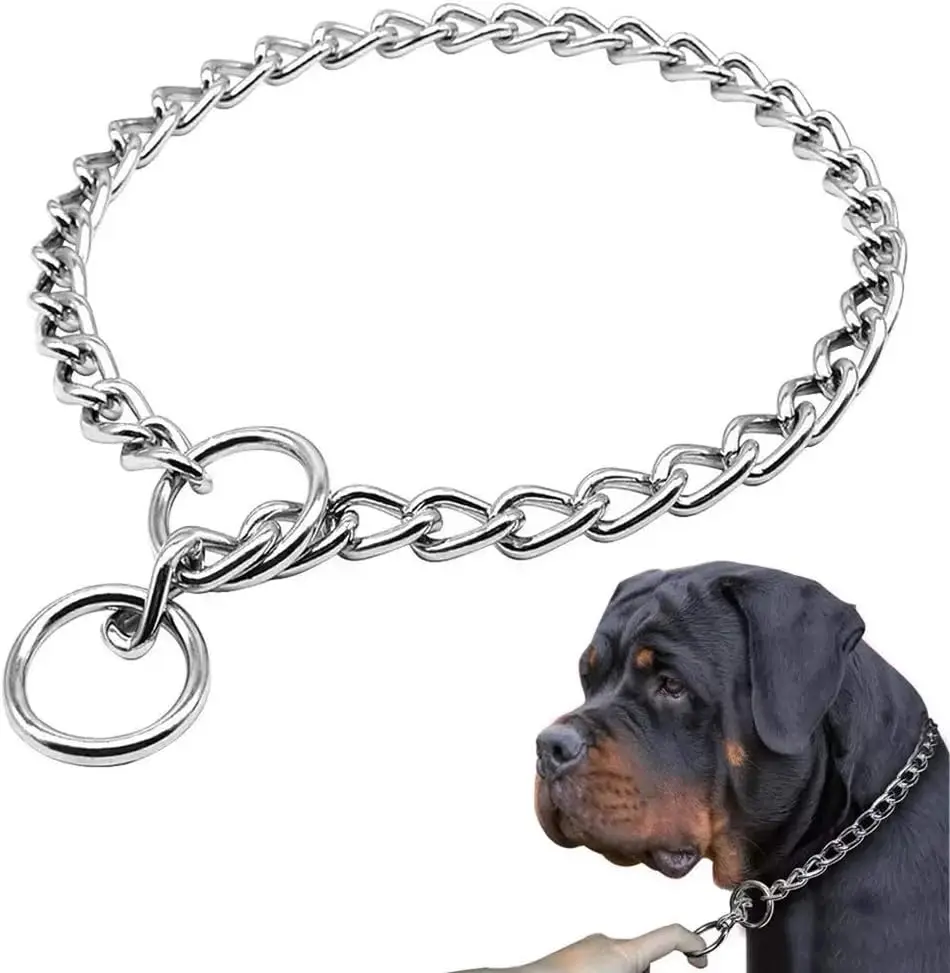 Collar de adiestramiento tipo cadena ajustable y resistente para perros