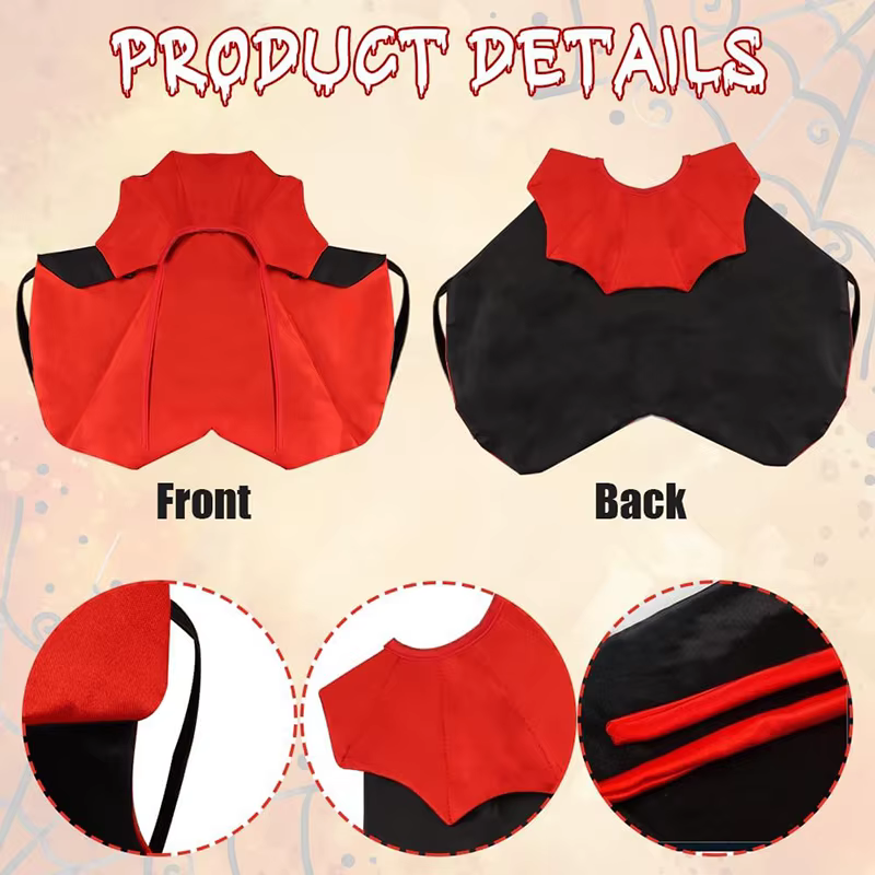 Disfraz de vampiro para perro y gato con capa ajustable Halloween - imagen 3