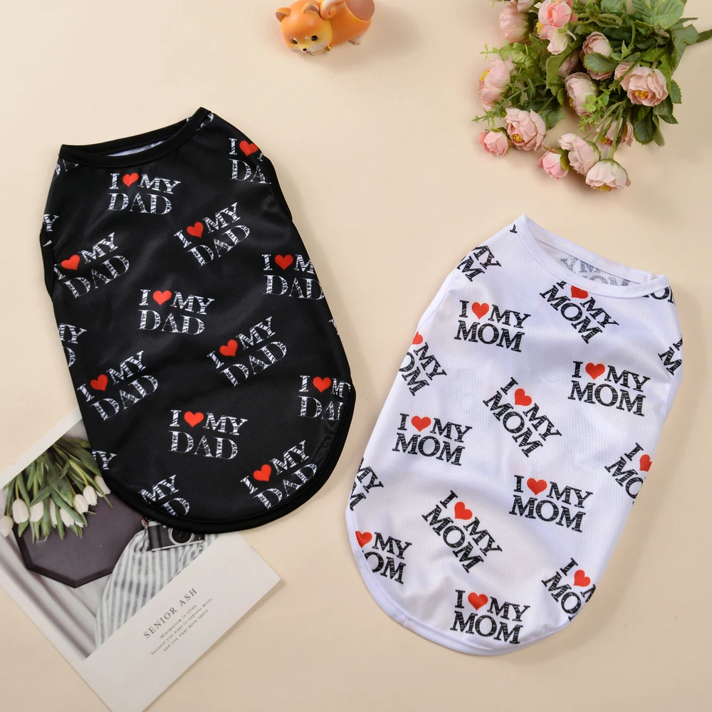Camiseta refrescante para mascotas, estampado de letras