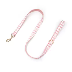 Collar personalizado para perro a cuadros con nombre y teléfono