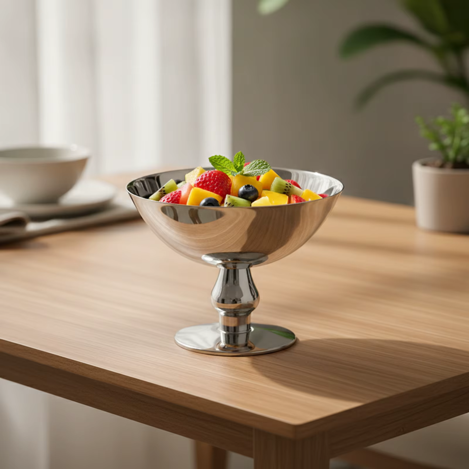 Plato con pedestal para frutas y postres – Tazón moderno y elegante - imagen 4