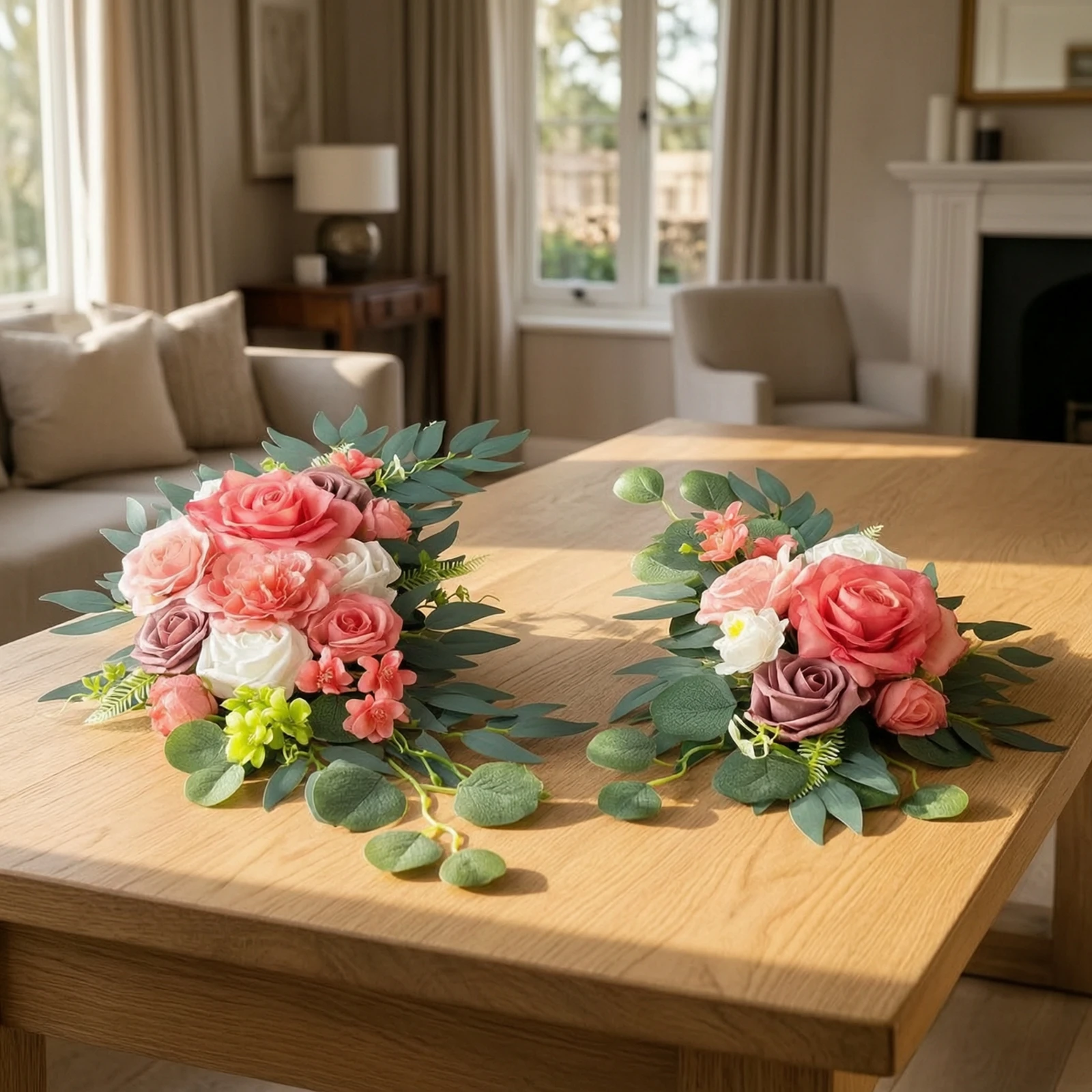 Arco floral de novia para pasillo – Decoración en cascada con flores