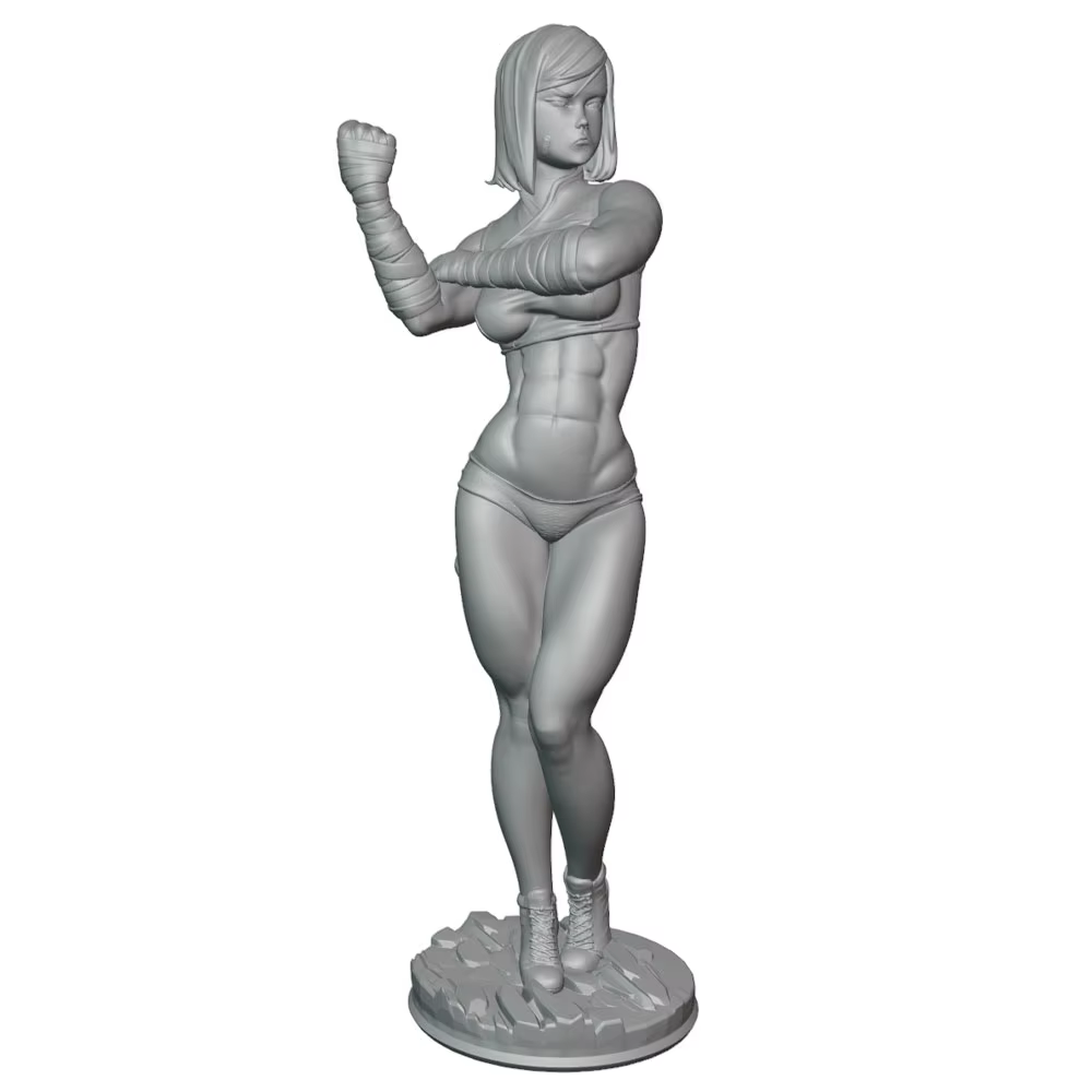 Figura en miniatura de resina sin pintar, pose dinámica