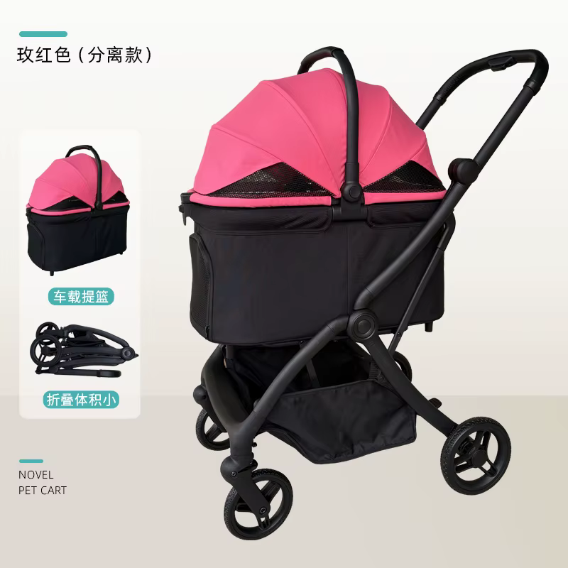 Carrito portátil para perros medianos con doble freno - imagen 2