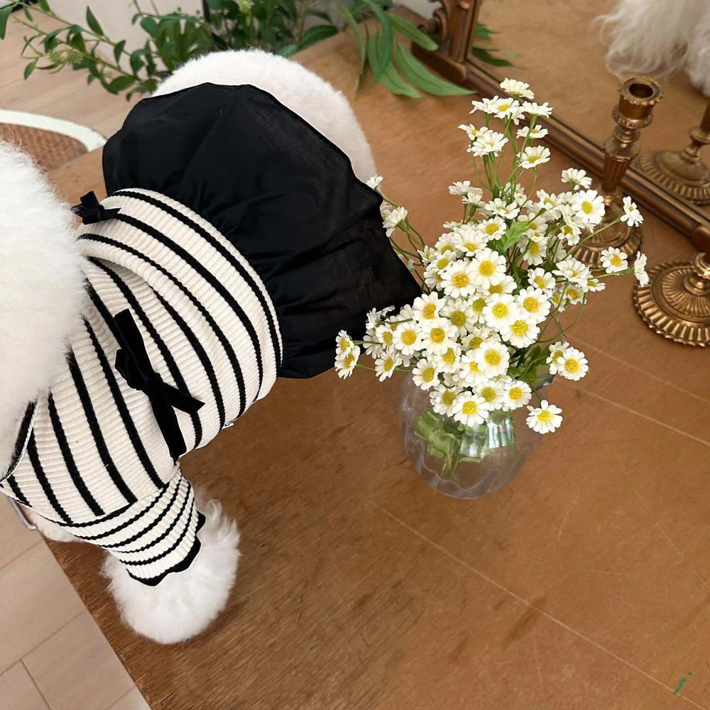 Ropa de verano para perros blanco y negro, vestido disfraz Chihuahua