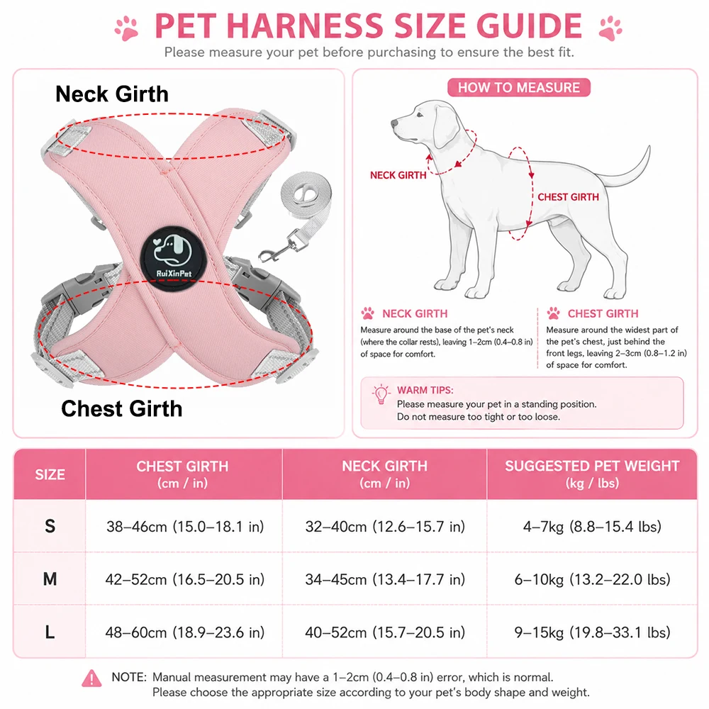 Arnés reflectante ajustable correa para perros pequeños y medianos - imagen 5