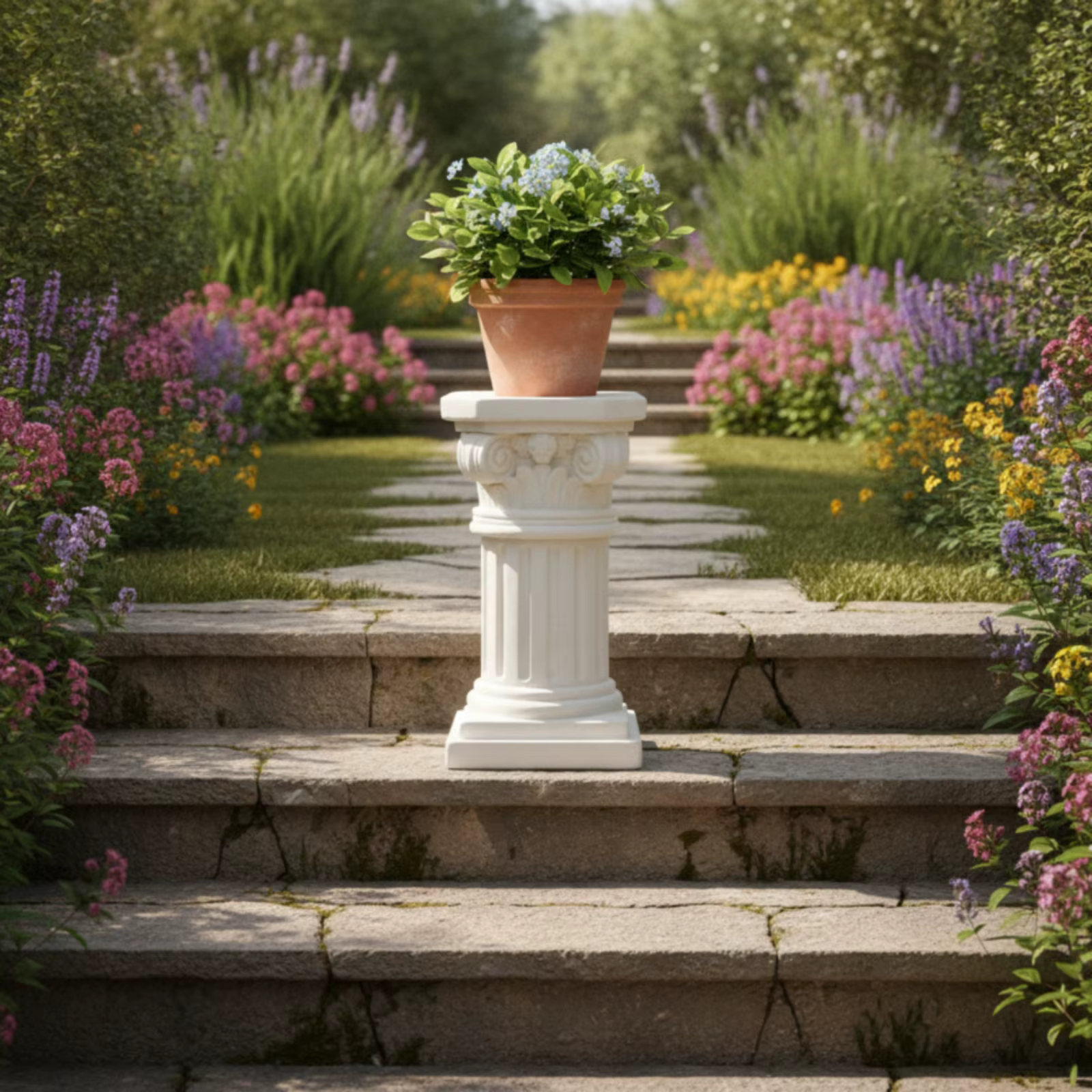 Soporte Macetas Columna Romana – Pedestal Alto para Terraza y Patio - imagen 4