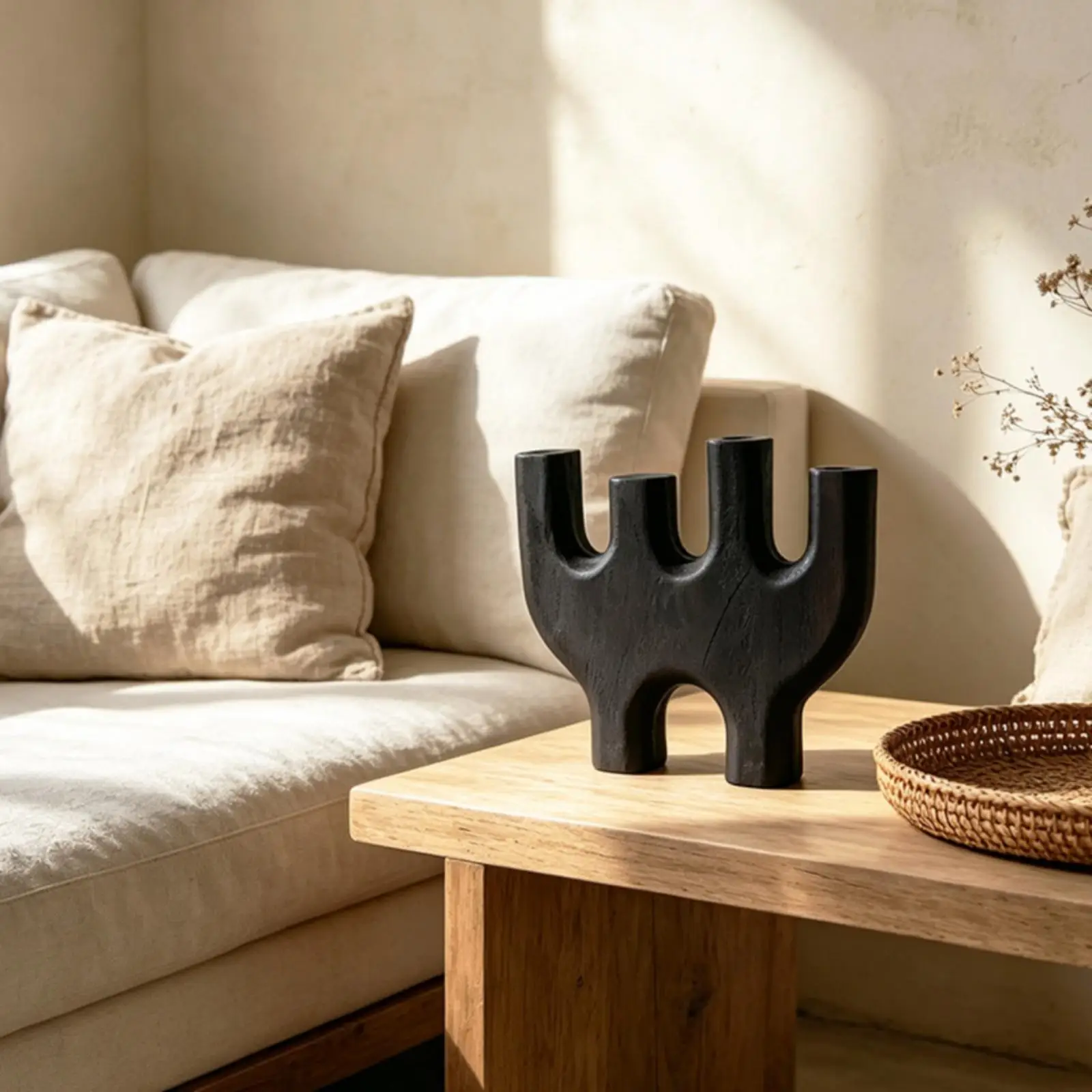 Candelabro escultural texturizado para estante de mesa – Decoración - imagen 5