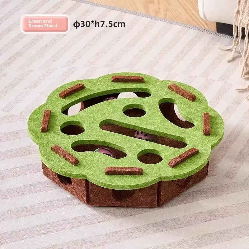 Laberinto de fieltro para gatos con bola rodante, juego de caza - imagen 3