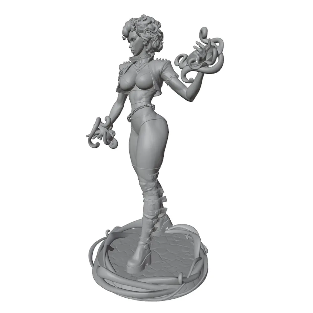 Figura resina personaje femenino pelo corto para pintar y colección - imagen 2