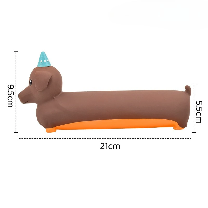 Juguete silicona forma perro salchicha