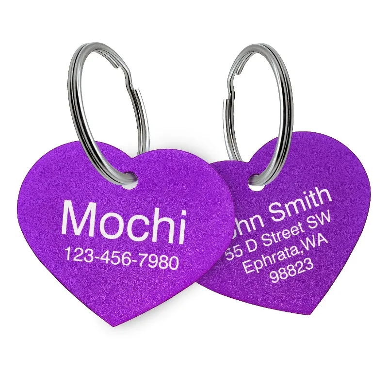 Placa personalizada para perro o gato – Nombre con forma de corazón - imagen 4