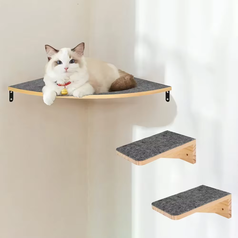 Plataforma pared fieltro multi-forma para gato – Área juego