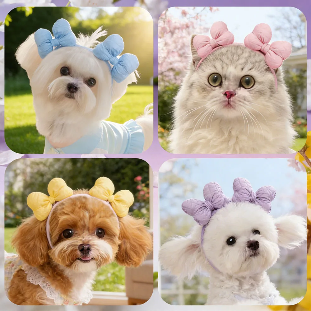 Lazos para pelo de perro hechos a mano, ajustables para cachorro - imagen 3