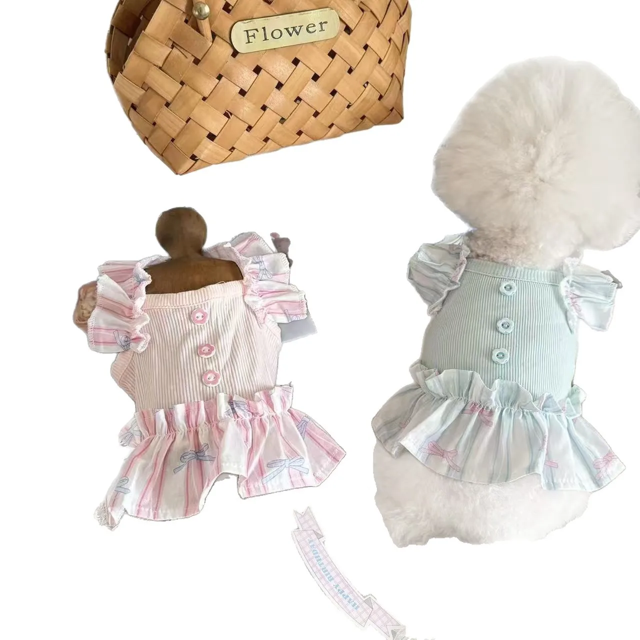 Vestido Verano para Perros Pequeños – Top con Manga Volante