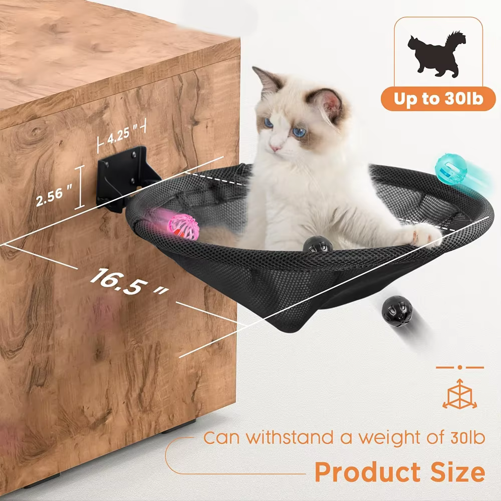 Estructura transparente y estable de la hamaca para gatos