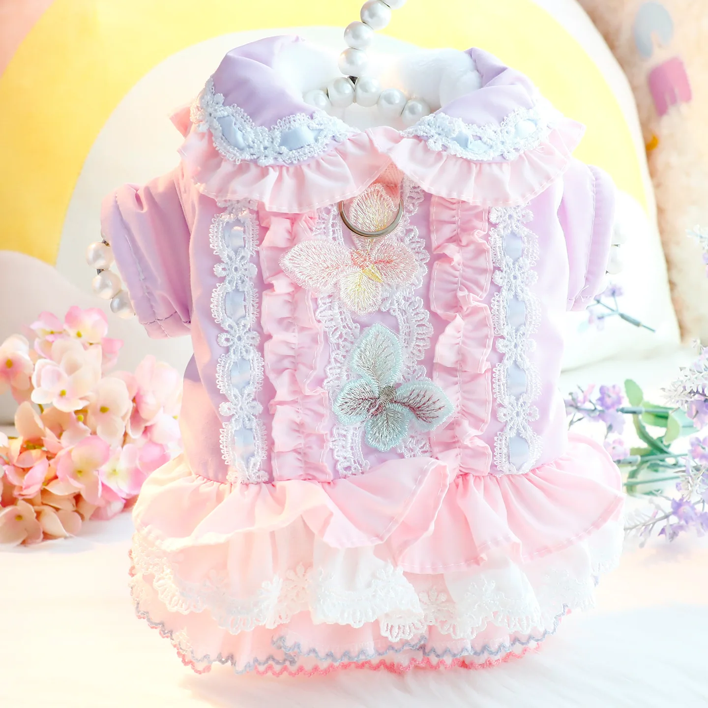 Vestido de Invierno para Perros Pequeños – Algodón Grueso con Mariposas