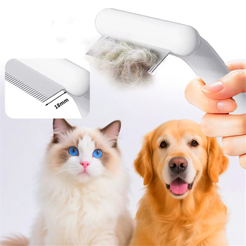 Peine y cepillo para perros y gatos: acero inox masaje - imagen 5