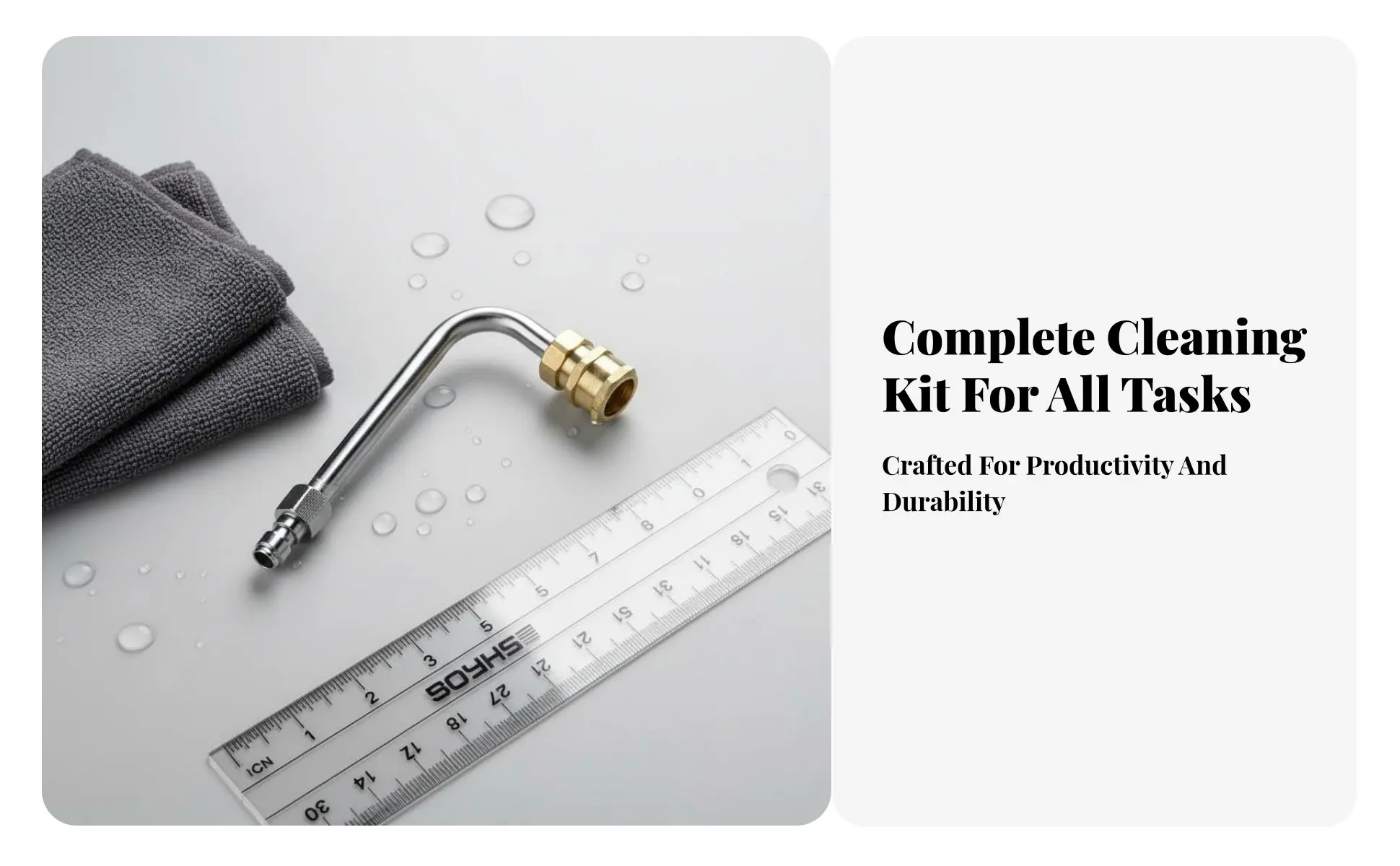Accesorio en U para limpieza de canaletas con hidrolavadora