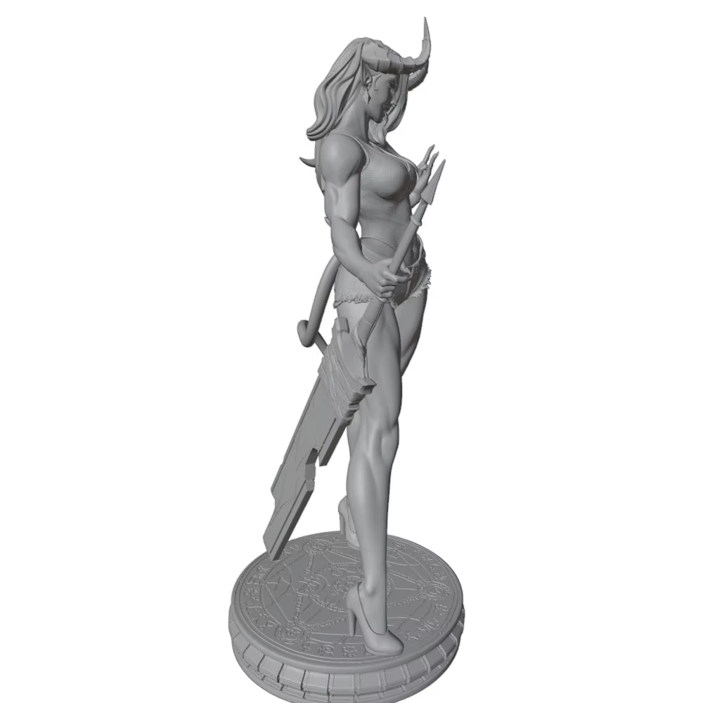 Miniatura DIY de chica sexy en resina, modelo gris impreso 3D - imagen 2