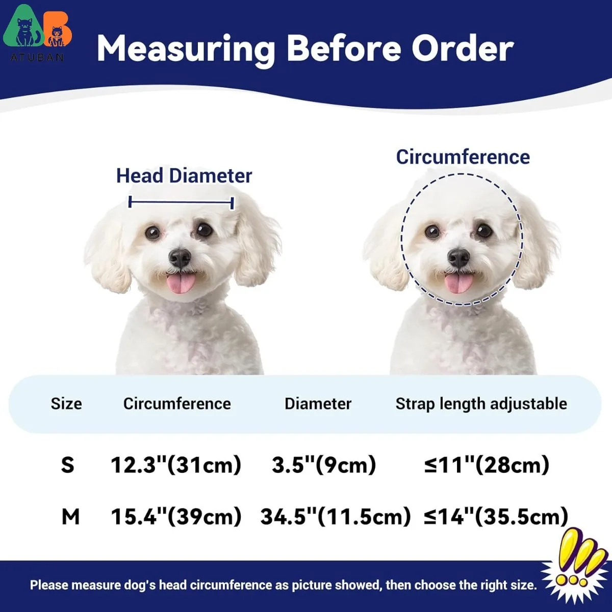 Casco protector ATUBAN para perro pequeño en uso