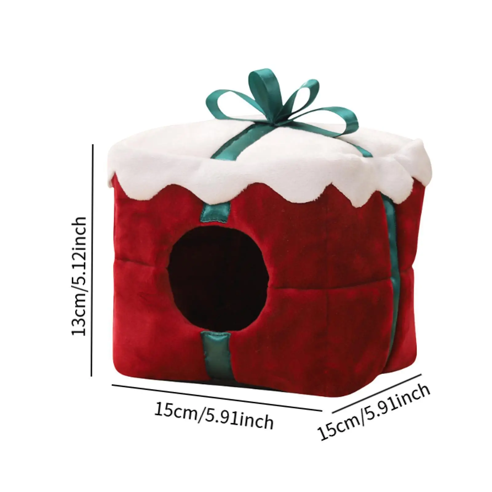 Guinea Pig Bed House Christmas Hamster Nest Cozy Small Animals Cage Supply Hamster Bed Small Animal Christmas Nest for Ferret