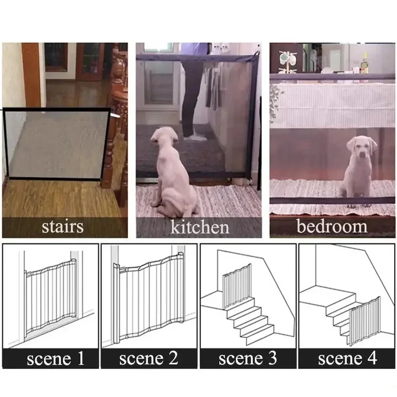 Barrera plegable sin taladros para perros - Montaje a presión