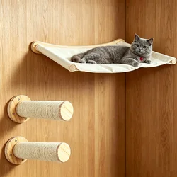 Estantería para gatos de pared vertical, cómoda y decorativa