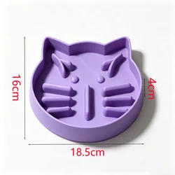 Comedero lento para gatos con diseño 3D de cabeza de gato