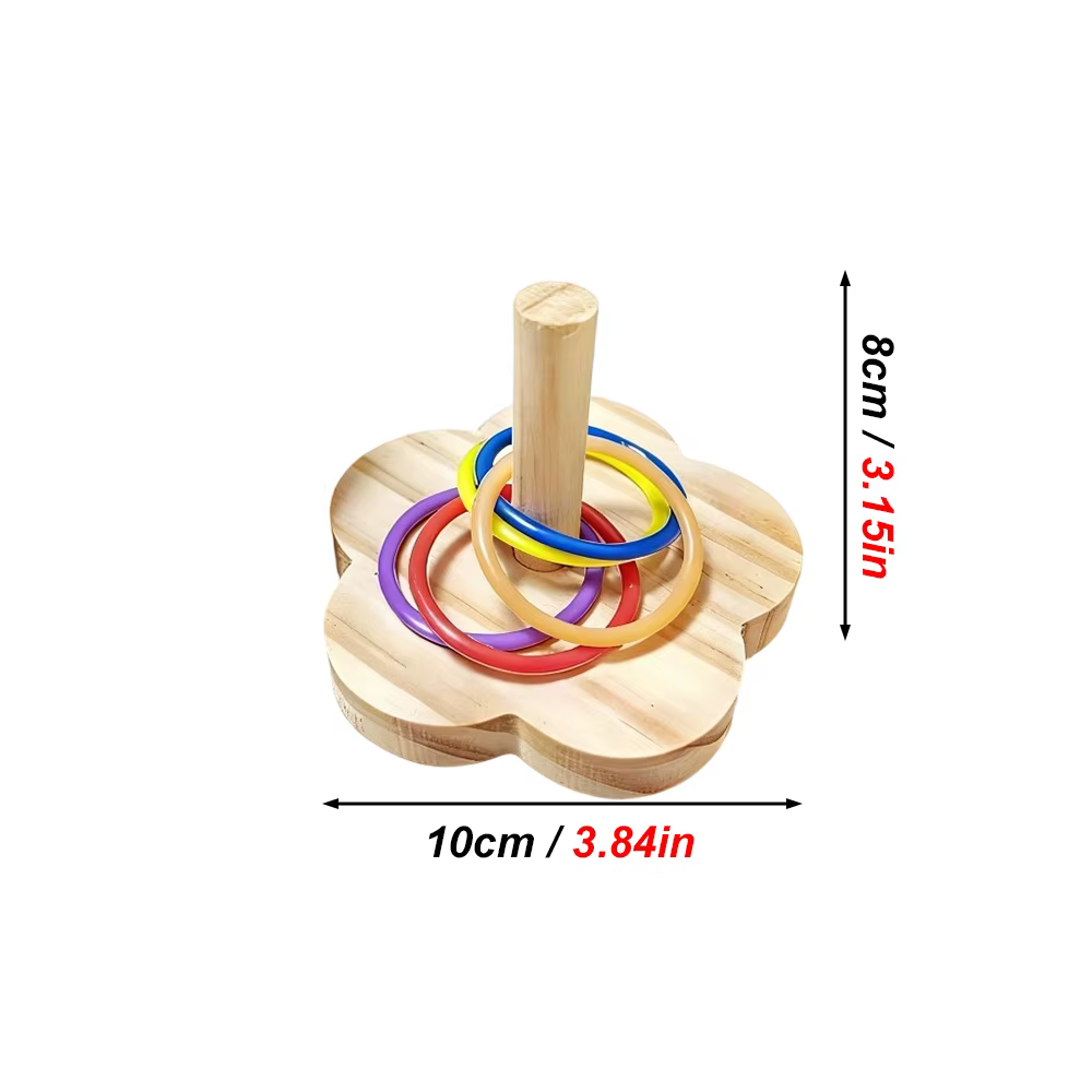 Juguete de inteligencia en madera para loros: puzzle anillos - imagen 4