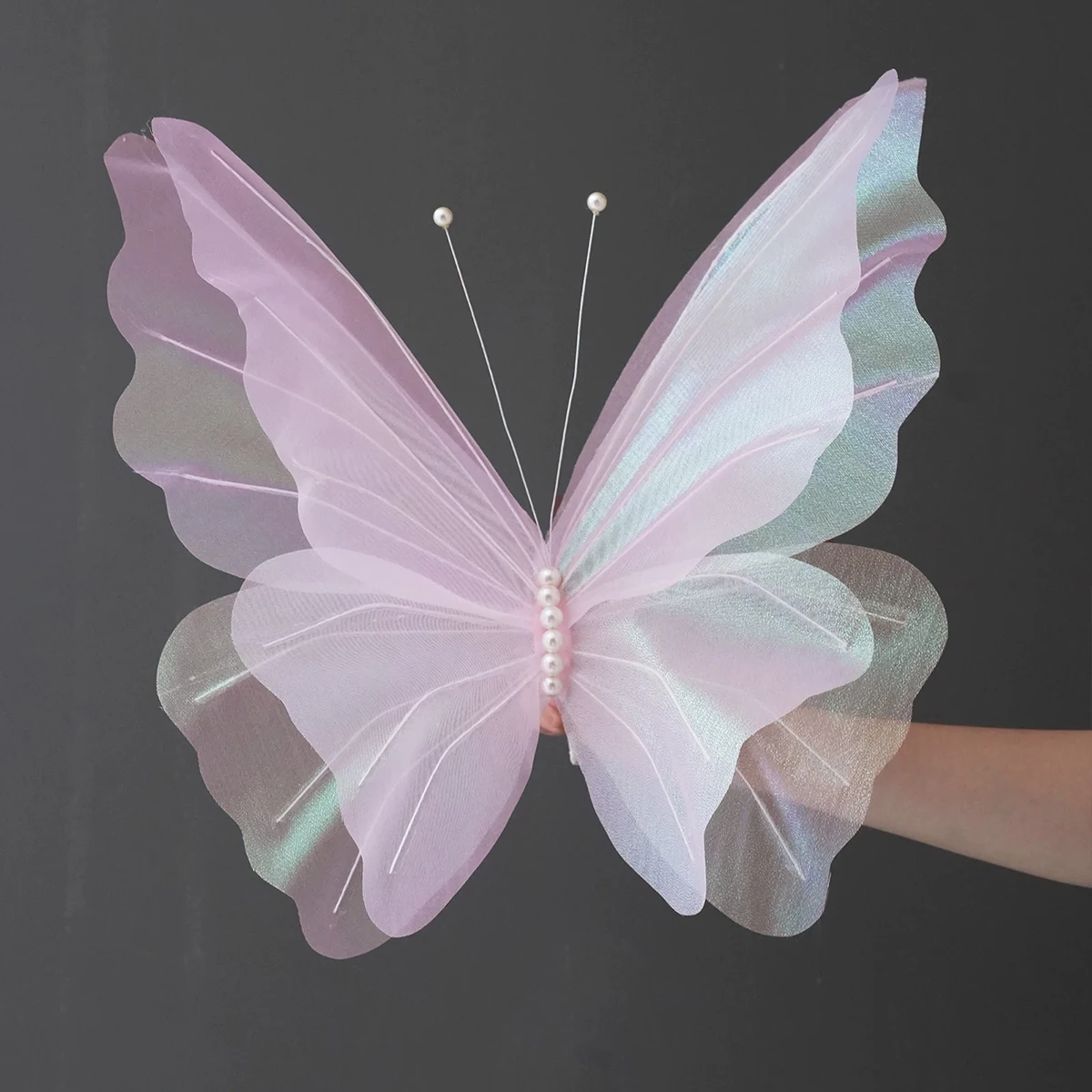 Decoración mariposas 3D para pared y jardín, arcoíris y rosa - imagen 2
