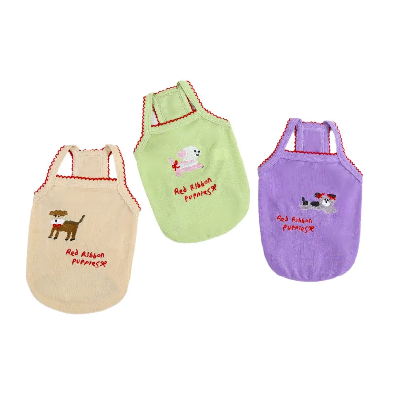 Camiseta de verano para perros pequeños, tirantes con dibujo