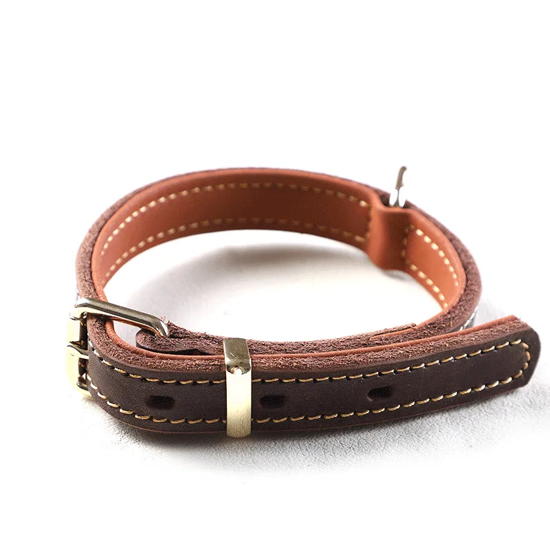 Collar de cuero genuino para perros medianos y grandes – Ajustable y resistente - imagen 4