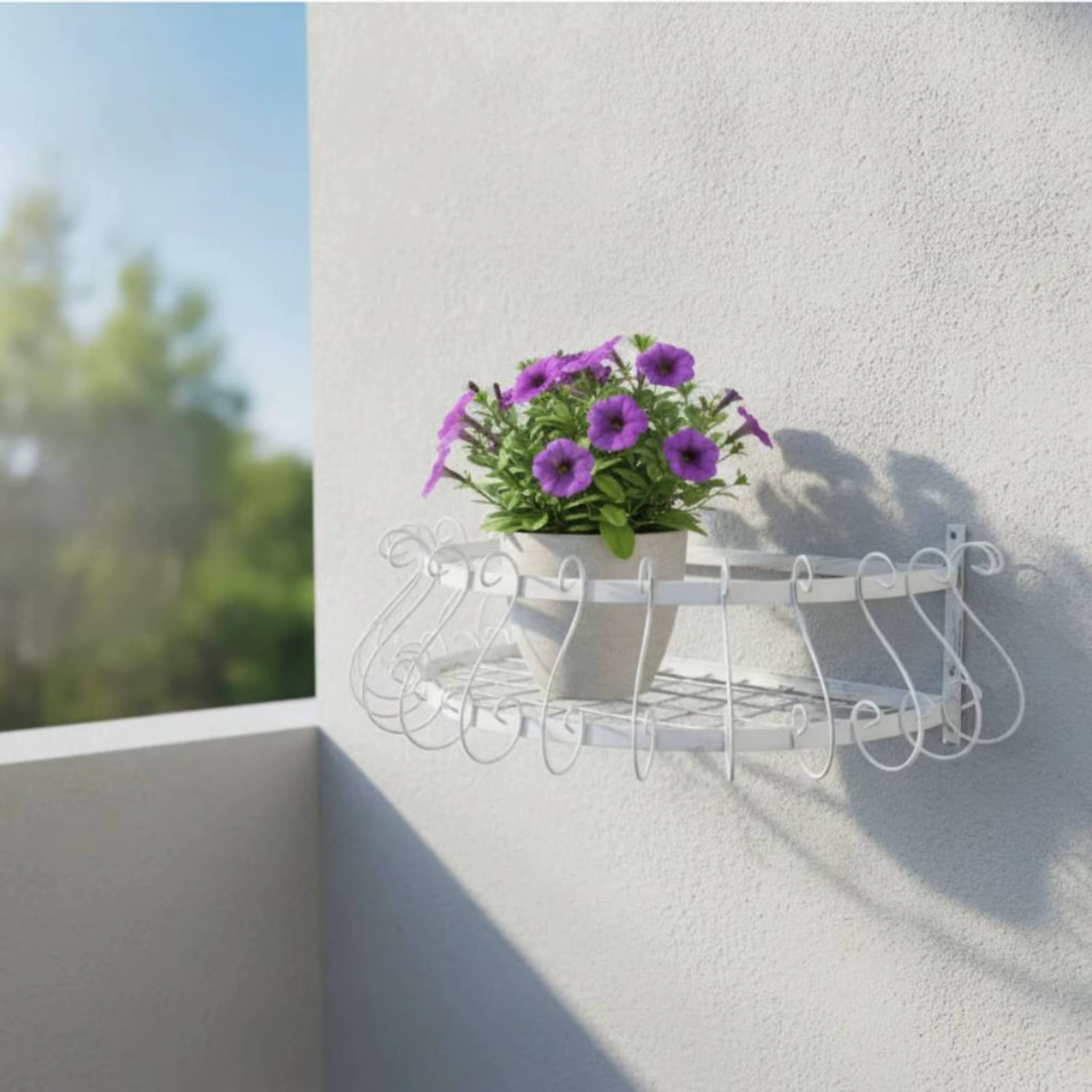 Soporte Metal Plantas con Rejilla – Estante Decorativo para Macetas - imagen 4