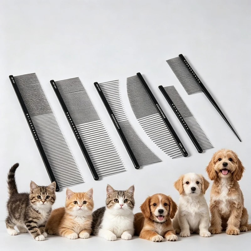 Peine desenredador metálico para perros y gatos – Doble cara - imagen 5