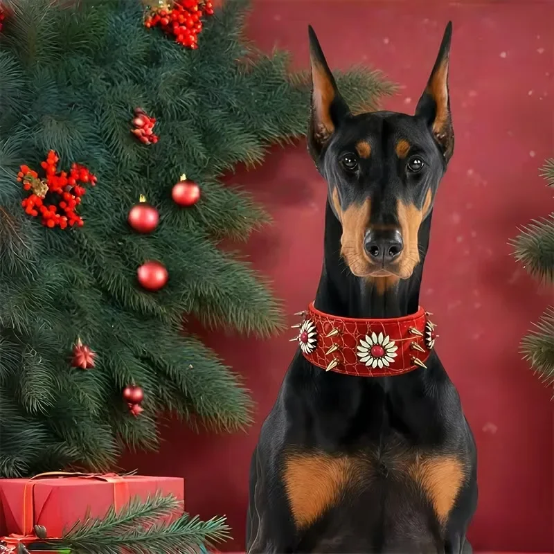 Collar rojo vino para perro