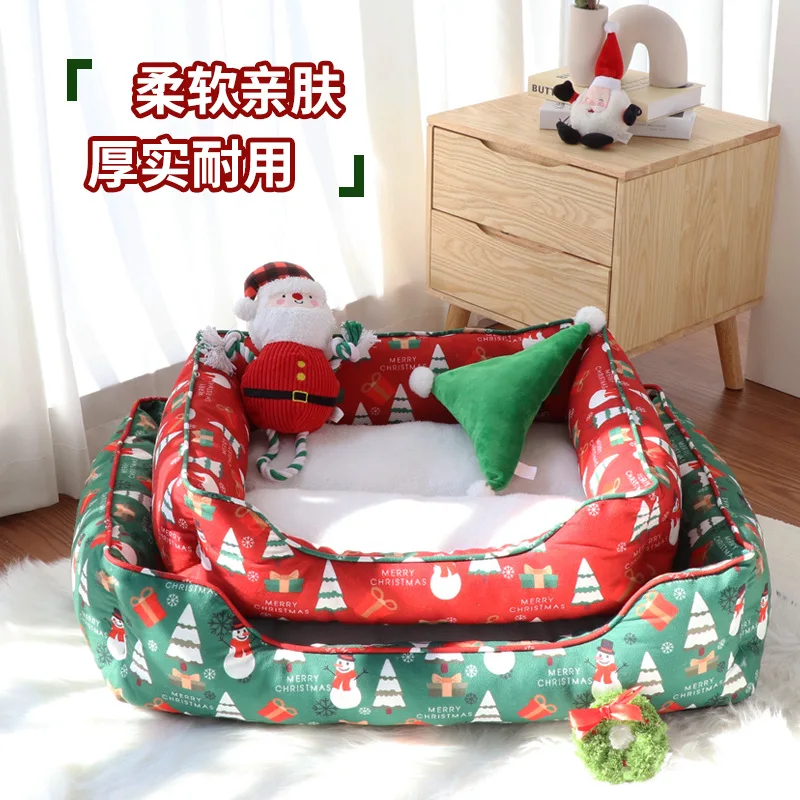 Cama navideña para gatos y perros pequeños – Tapete cálido invierno - imagen 2