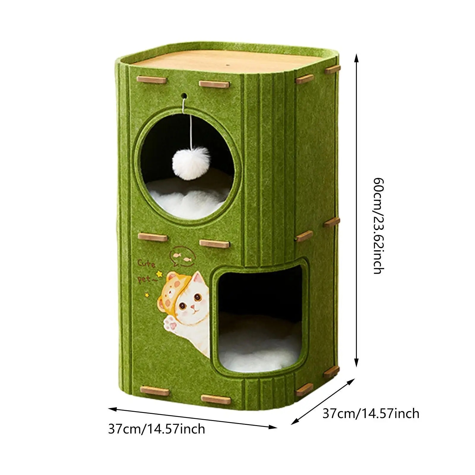 Barrel Shaped Cat Furniture Sturdy Cat Tree Condo for Large Kitten Kitty