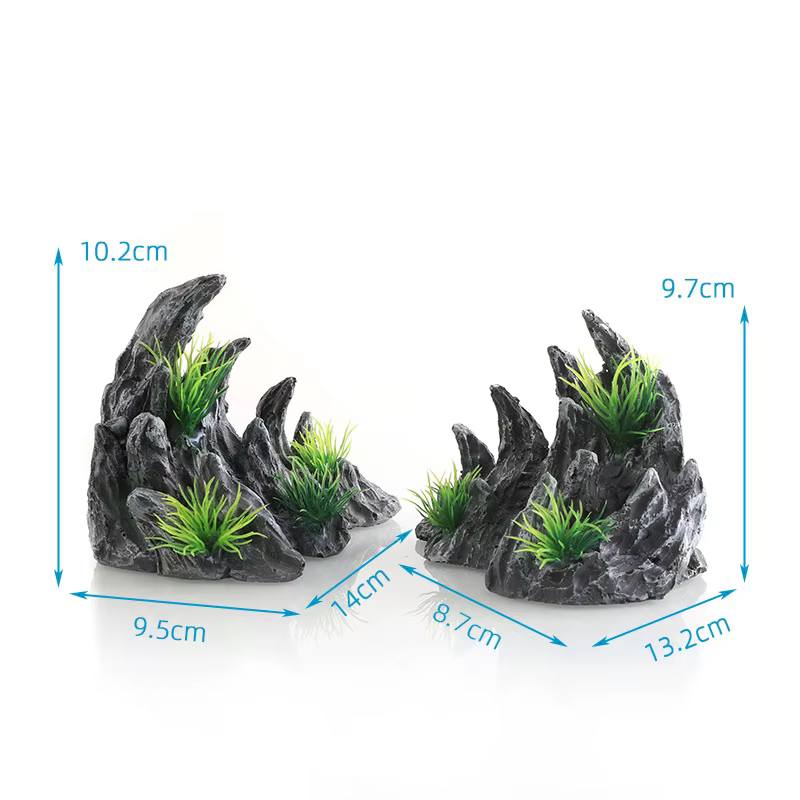Fuente de roca para acuario – Decoración micro paisaje con resina - imagen 2