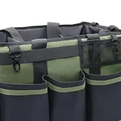 Bolsa organizadora con compartimentos para accesorios de limpieza y coche