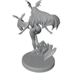 Figura coleccionable de anime impresa en 3D gris, sin montar DIY