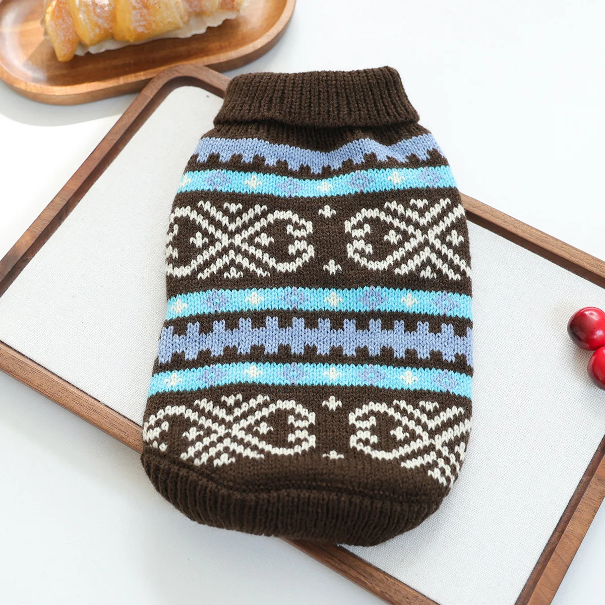 Jersey cálido de punto a rayas para perros y gatos pequeños - imagen 2
