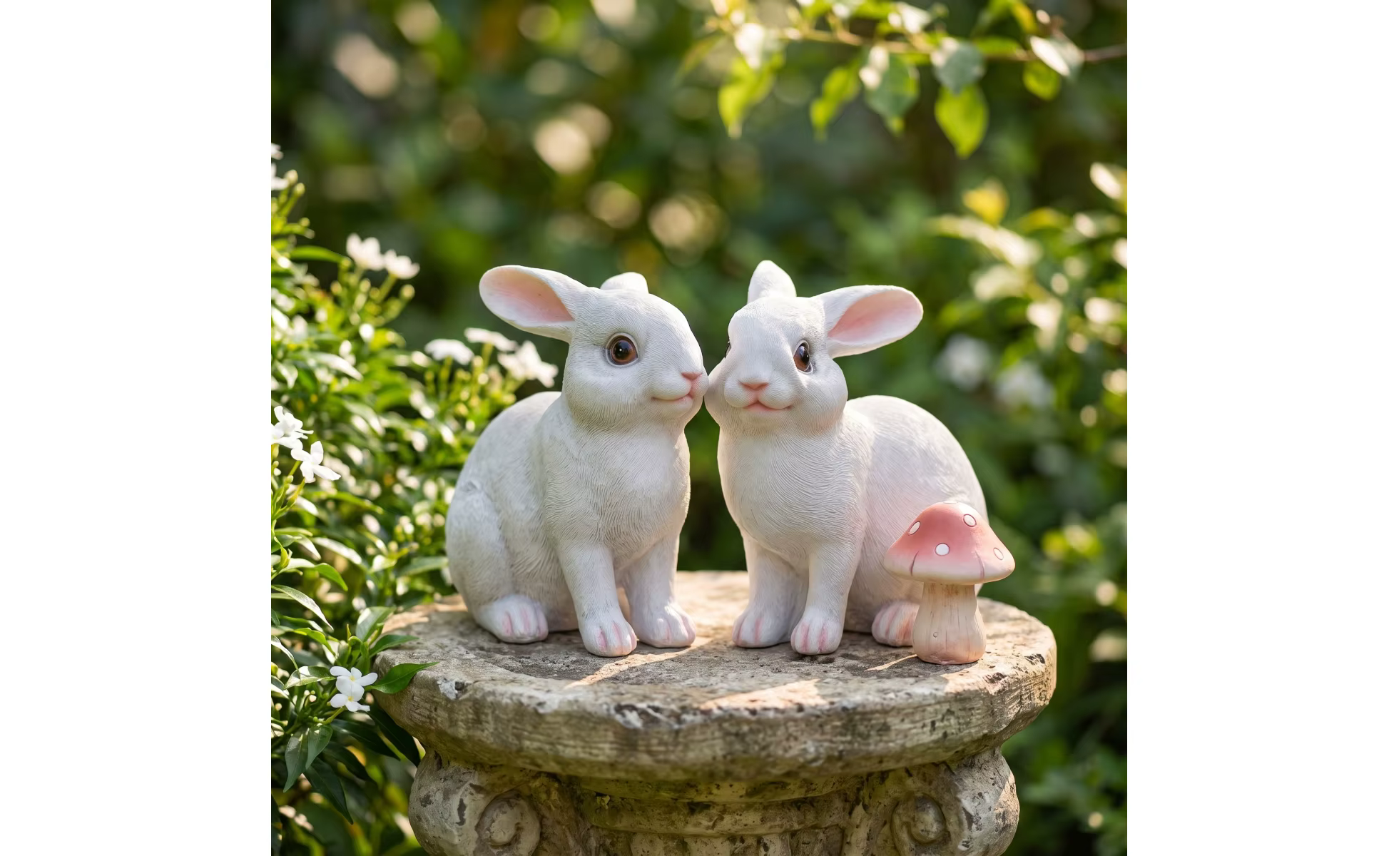 Pareja de conejitos de jardín