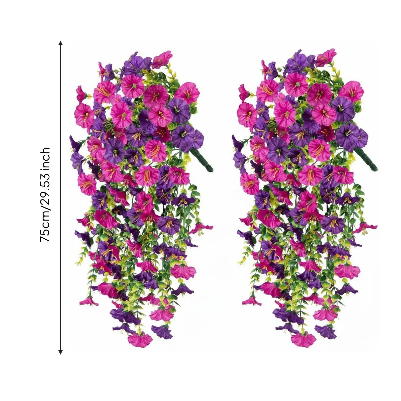 Guirnalda de flores artificiales violetas – Enredadera realista para interiores - imagen 2