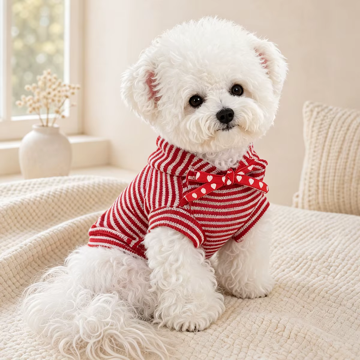 Sudadera con Capucha y Bola de Peluche para Perros y Gatos Pequeños - imagen 2