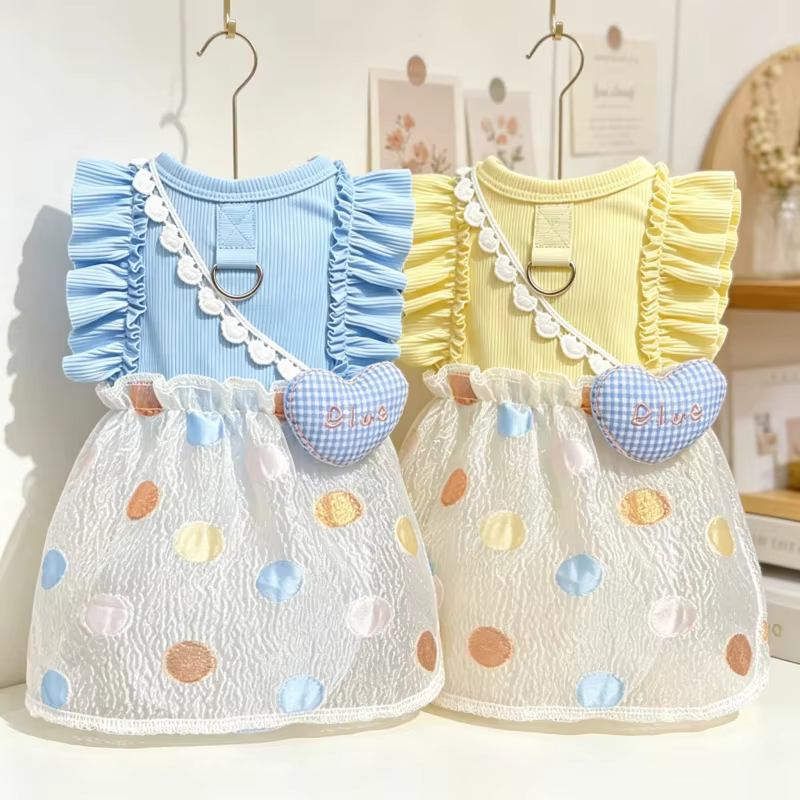Vestido de lunares con volantes para perro y gato – Estilo verano - imagen 5
