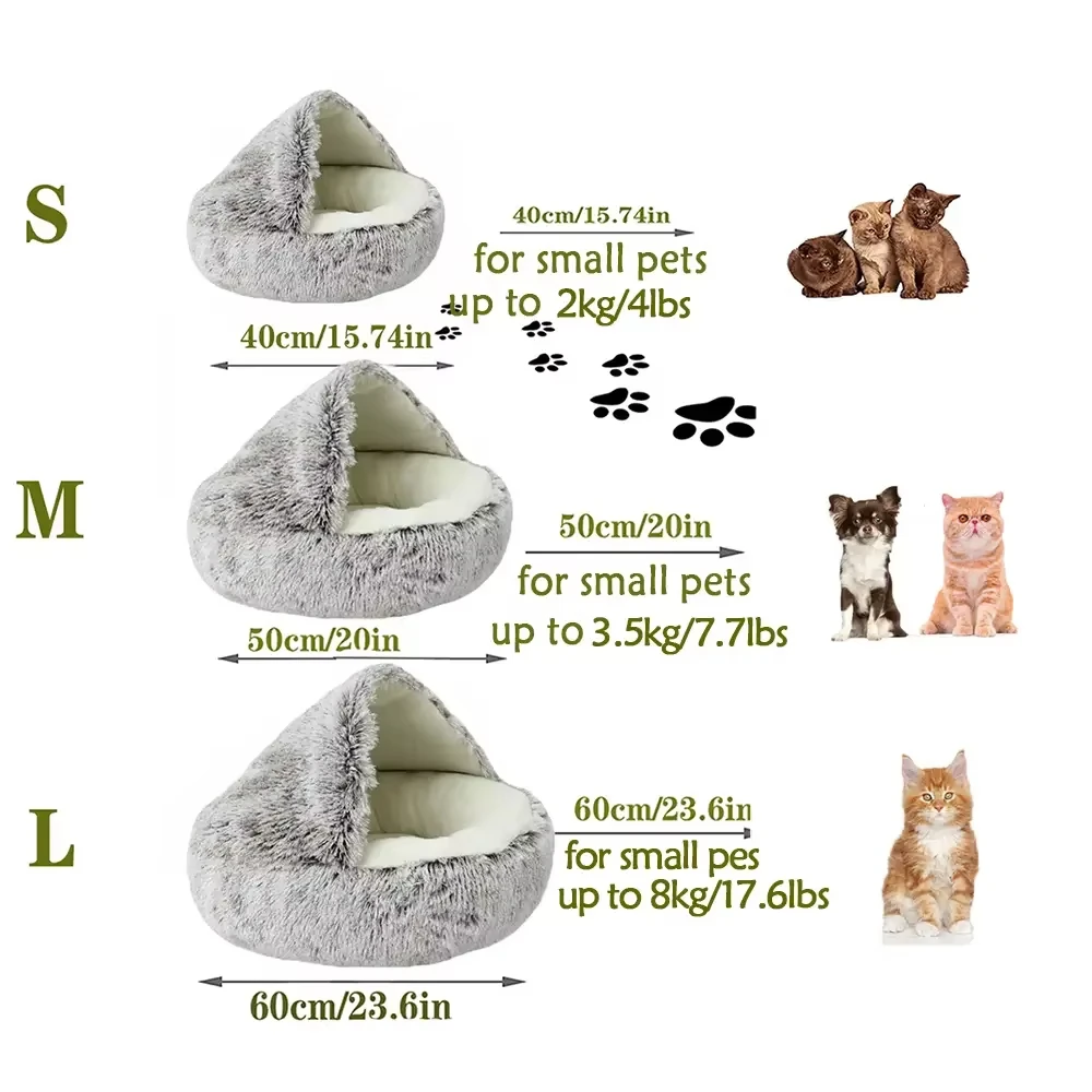 Cama de felpa interior para gatos
